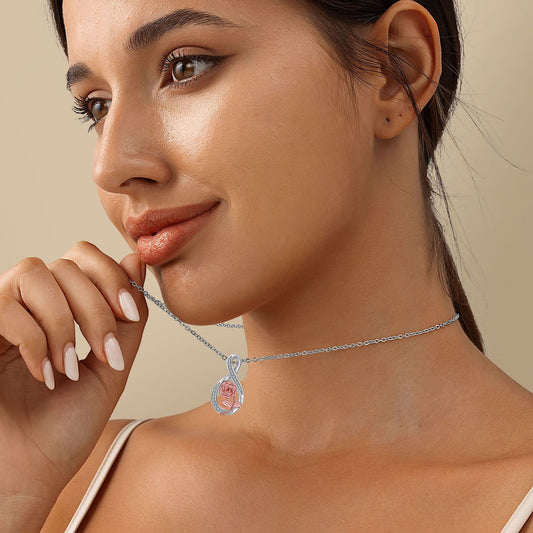Oändlighetssymbol roséfärgat halsband